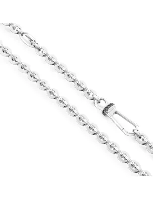 Collana solo maglia Argento e Spinelli neri Uomo Zancan