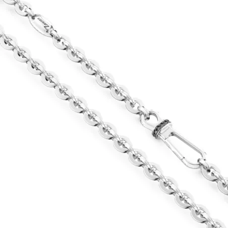Collana solo maglia Argento e Spinelli neri Uomo Zancan
