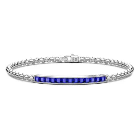 Bracciale targa centrale e pietre blu Uomo Zancan