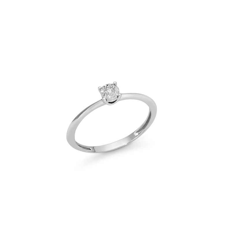 Anello solitario diamante 3pt riflessi griffe LID3222 Donna Miluna