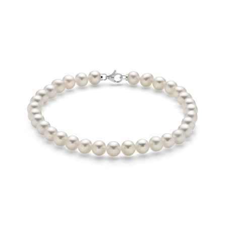 Bracciale PBR1676V Perle Chiusura Oro Bianco Donna Miluna