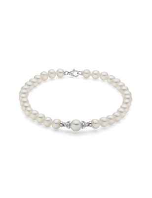 BRACCIALE PERLE ORO DIAMANTI DONNA MILUNA LE PERLE