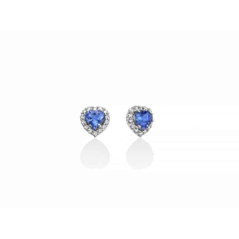 ORECCHINI ORO BIANCO TANZANITE DONNA MILUNA LE GEMME
