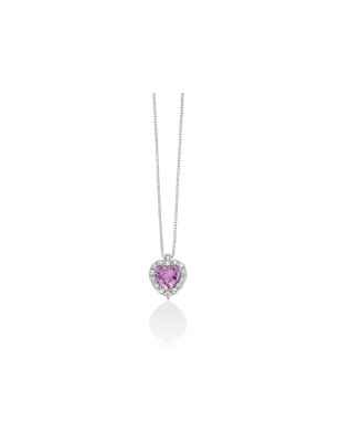 COLLANA CUORE ZAFFIRO ROSA PREMIUM GEMME DONNA MILUNA