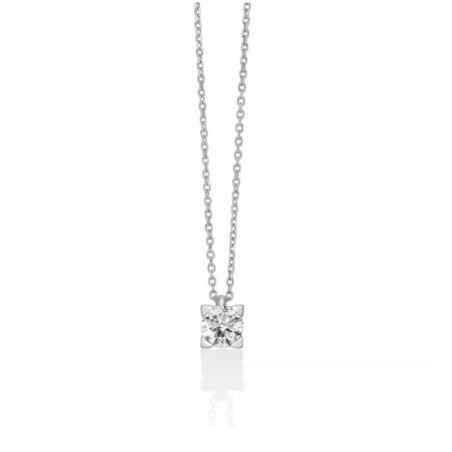 COLLANA PUNTO LUCE ORO BIANCO DONNA MILUNA I DIAMANTI