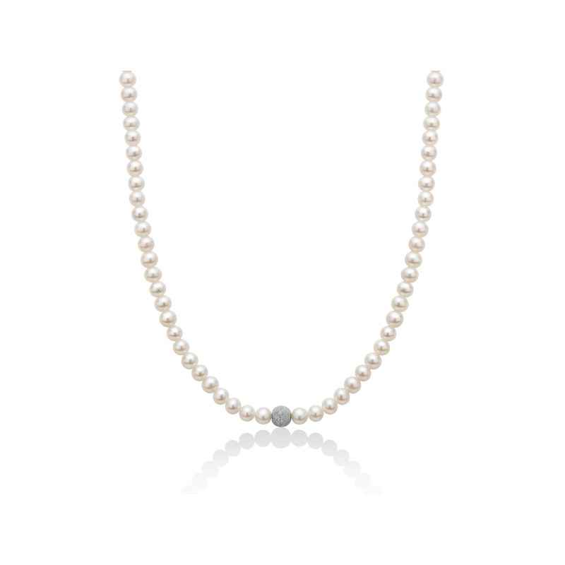 Collana PERLE BOULE DIAMANTATA ORO Donna Miluna Le Perle