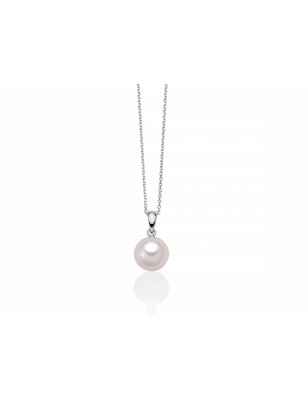 COLLANA PENDENTE PERLA 7,5-8MM ORO BIANCO DONNA MILUNA LE PERLE