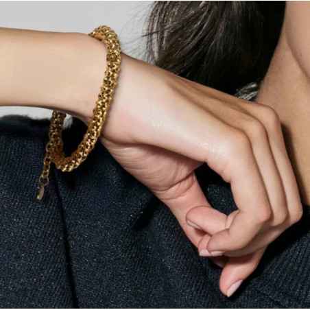 Bracciale Dorato Ecclettica Maglia Lavorata Donna Nomination