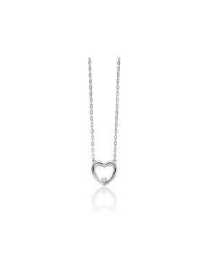 Collana CLD4558 Cuore Diamante Oro Bianco 8mm Donna Miluna