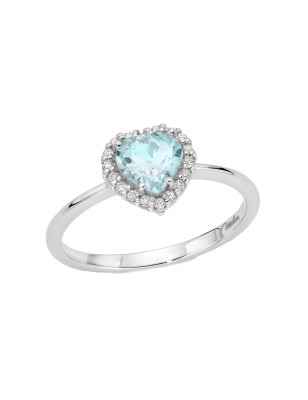 Anello ACQUAMARINA E DIAMANTI Donna Miluna