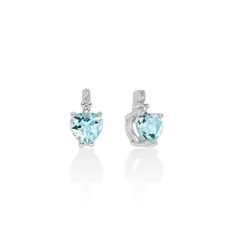 ORECCHINI ACQUAMARINE TAGLIO CUORE DIAMANTI DONNA MILUNA