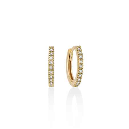 ORECCHINI CERCHIO DIAMANTI ORO GIALLO 10MM DONNA MILUNA I DIAMANTI