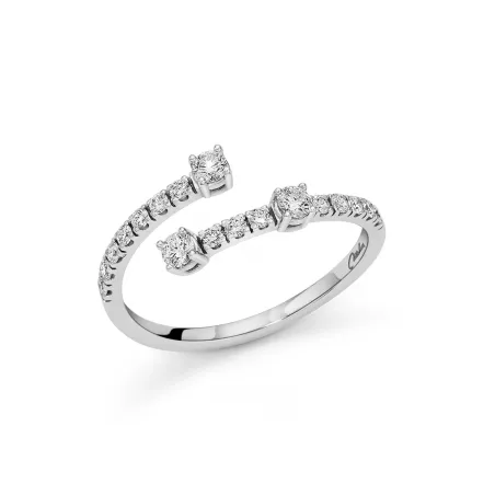 Anello oro 750 contrariè diamanti aperto LID3652 Donna Miluna