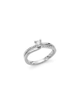 Anello solitario diamante 30pt contorno LID3302-030G7 Donna Miluna