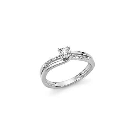 Anello solitario diamante 30pt contorno LID3302-030G7 Donna Miluna