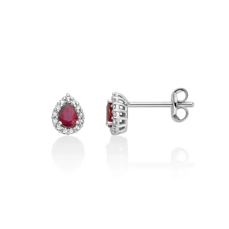 Orecchini con Rubini a goccia e Diamanti DONNA Miluna
