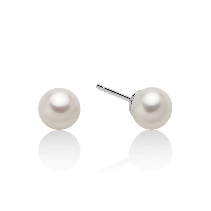 Orecchini Perle Gemelle Oriente 7,5-8 mm Oro Bianco Donna Miluna