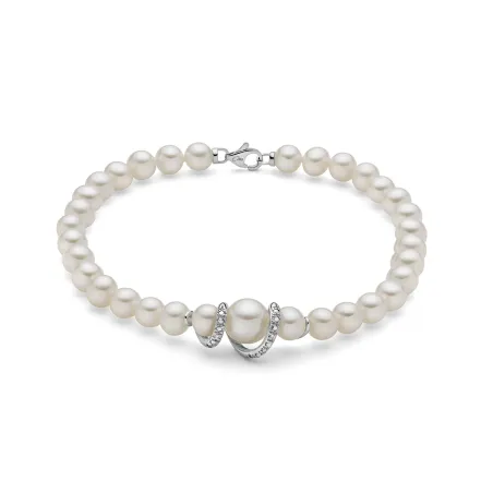 Bracciale perle Oriente centrale oro spirale diamanti Donna Miluna