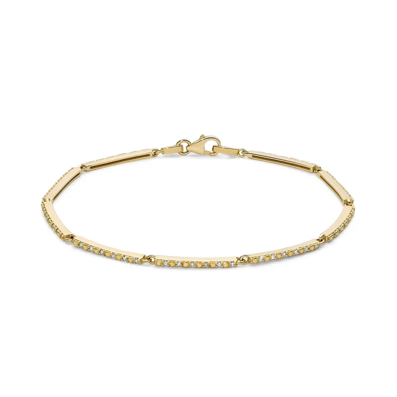 Bracciale fila di diamanti oro giallo Donna Miluna