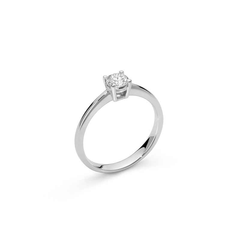 Anello LID3210-040G7V Solitario Oro Bianco 0.40ct Donna Miluna