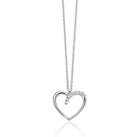 Collana CLD5141 Cuore Diamanti Oro Bianco Donna Miluna
