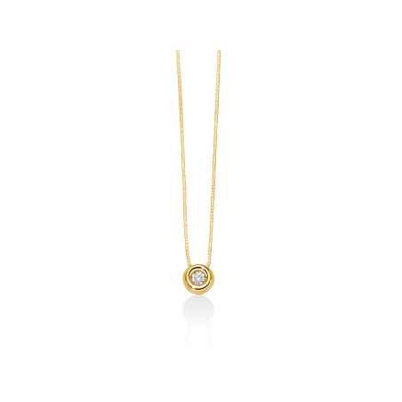 Collana CLD4791G-005 Punto Luce Oro Giallo 0.05ct Donna Miluna