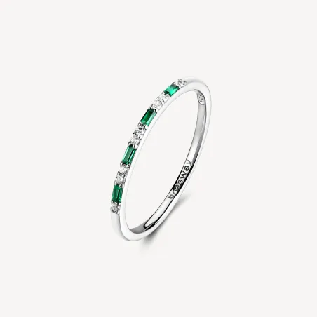 Anello Veretta Fancy con Zirconi Bianchi e Verdi Donna Brosway