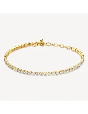 Bracciale Tennis Dorato con Zirconi Bianchi e Cornetto Brosway