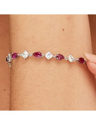 Bracciale Fancy con Zirconi Bianchi e Rossi Donna Brosway