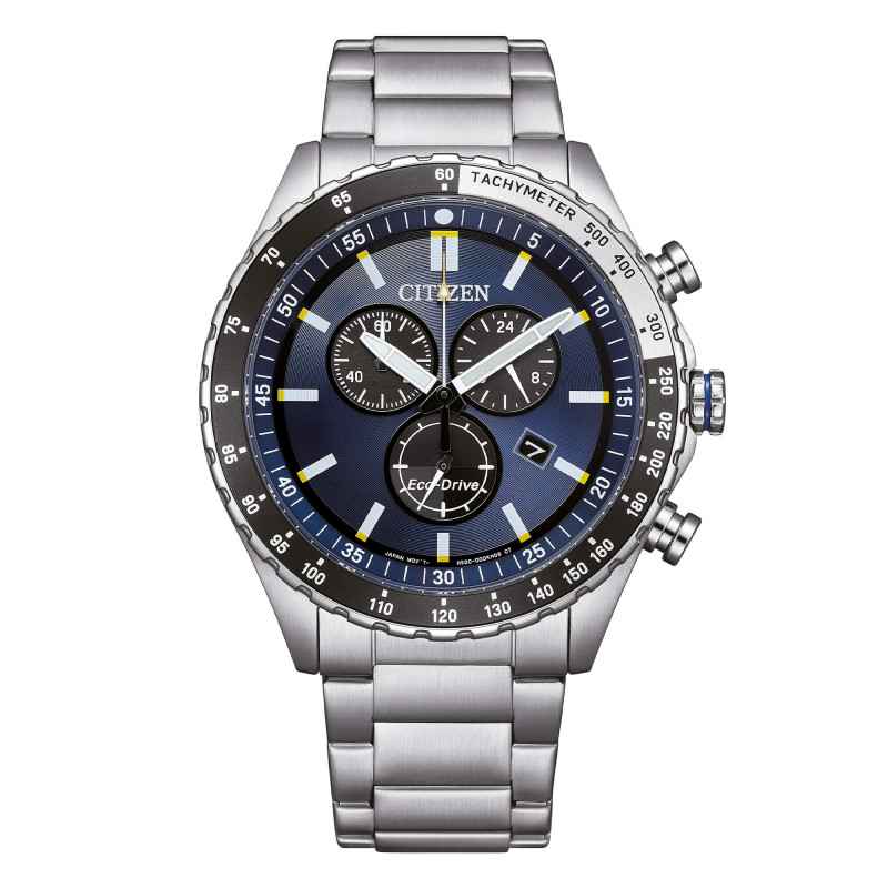 Orologio OF Marine Crono quadrante blu AT2569-80L Uomo Citizen Orologio OF Marine Crono quadrante blu AT2569-80L Uomo Citizen
