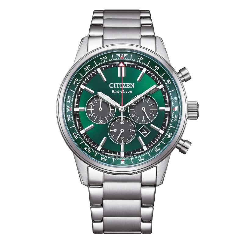 Orologio OF Aviator Crono verde acciaio CA4720-52X Uomo Citizen Orologio OF Aviator Crono verde acciaio CA4720-52X Uomo Citizen