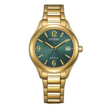 Orologio Elegance verde oro PVD FE6122-64X Donna Citizen