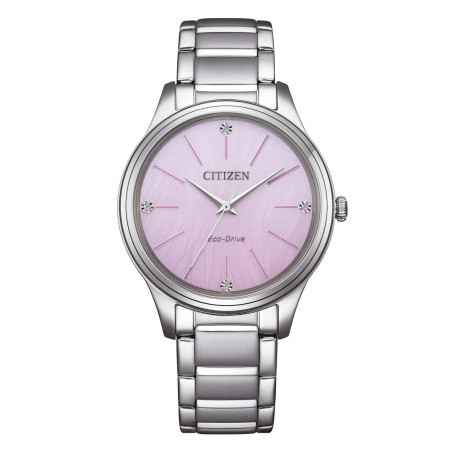 Orologio Elegance rosa 4 diamanti EM1220-58X Donna Citizen