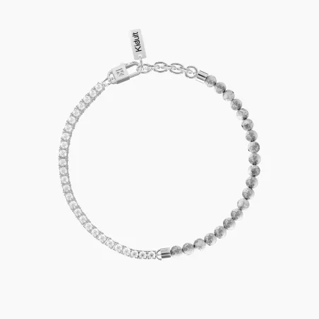 Bracciale Tennis con Zirconi e Agata Grigia Uomo Kidult