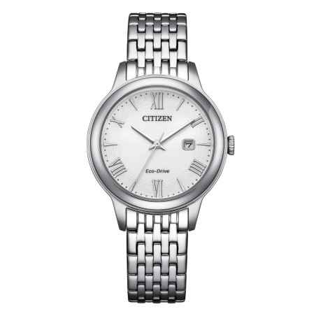 Orologio Lady bianco numeri romani data EW2621-59A Donna Citizen
