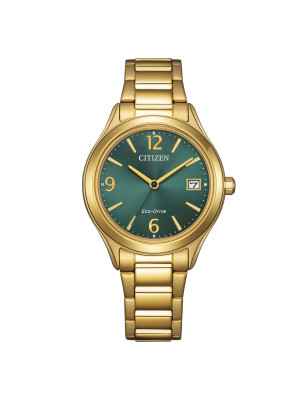 Orologio Elegance verde oro PVD FE6122-64X Donna Citizen