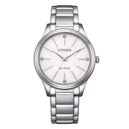 Orologio Elegance bianco 4 diamanti EM1220-58A Donna Citizen