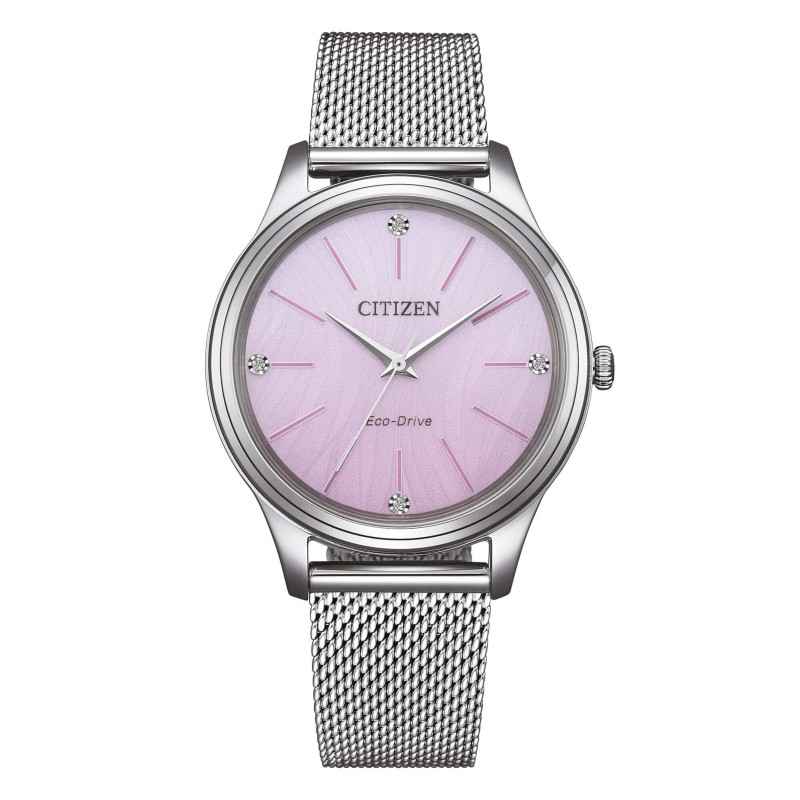 Orologio Elegance rosa mesh diamanti EM1220-82X Donna Citizen Orologio Elegance rosa mesh diamanti EM1220-82X Donna Citizen