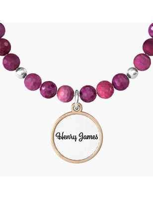 Bracciale Elastico con Pietre Fucsia e Ciondolo Donna Kidult