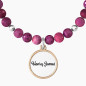 Bracciale Elastico con Pietre Fucsia e Ciondolo Donna Kidult Bracciale Elastico con Pietre Fucsia e Ciondolo Donna Kidult
