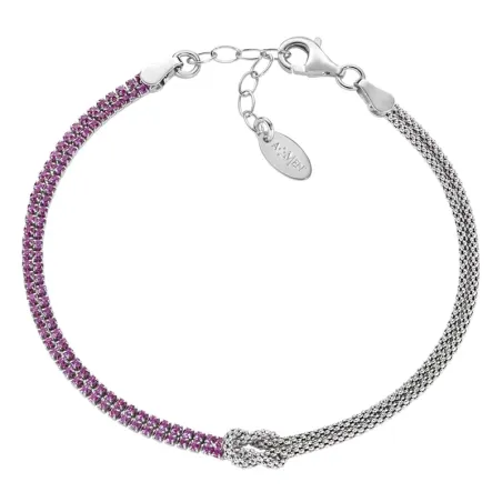 Bracciale Nodo d'Amore con Zirconi Rossi Donna Amen