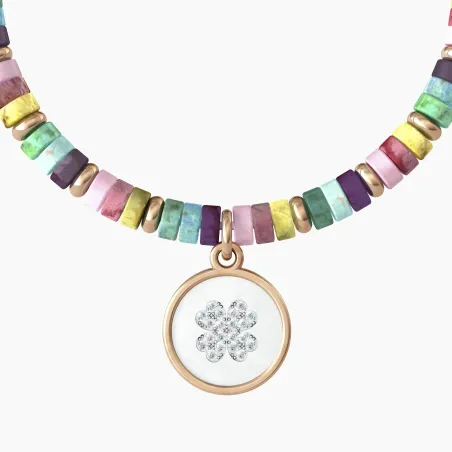 Bracciale Portafortuna con pietre e ciondolo Quadrifoglio Donna Kidult