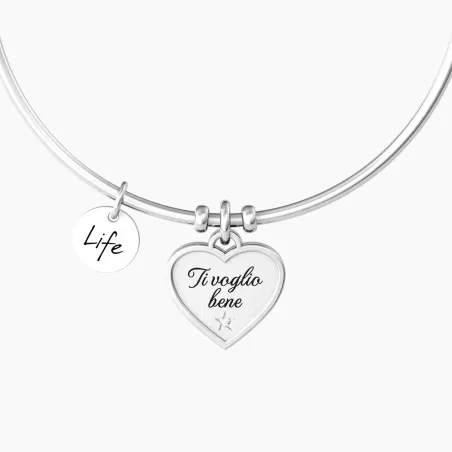 Bracciale Rigido con Ciondolo Ti Voglio Bene Donna Kidult