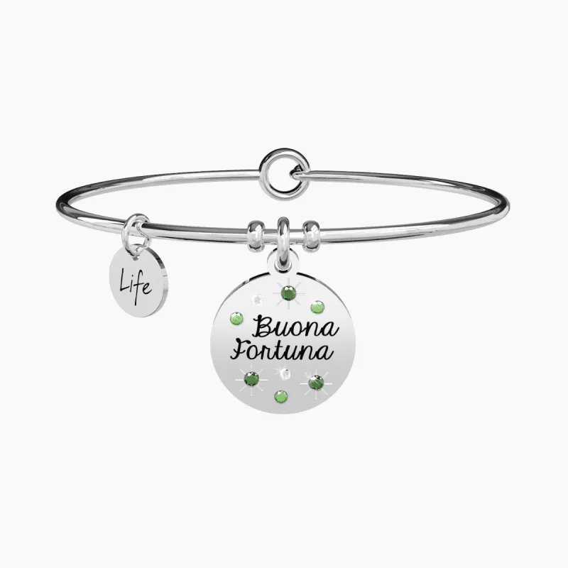 Bracciale Rigido con Ciondolo Quadrifoglio Buona Fortuna Donna Kidult Bracciale Rigido con Ciondolo Quadrifoglio Buona Fortuna Donna Kidult