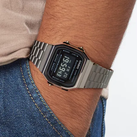 Orologio Vintage A168WEGG-1BEF nero crono EL Casio