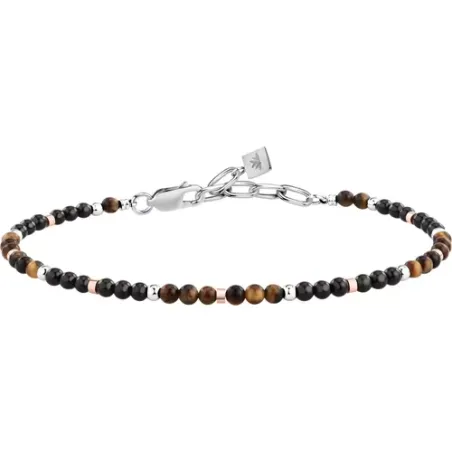 Bracciale Terra con Pietre Nere e Marroni Uomo Morellato