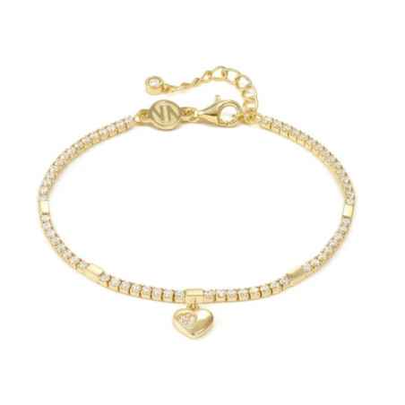 Bracciale Tennis Dorato Petit Sparkle con Cuore Donna Nomination