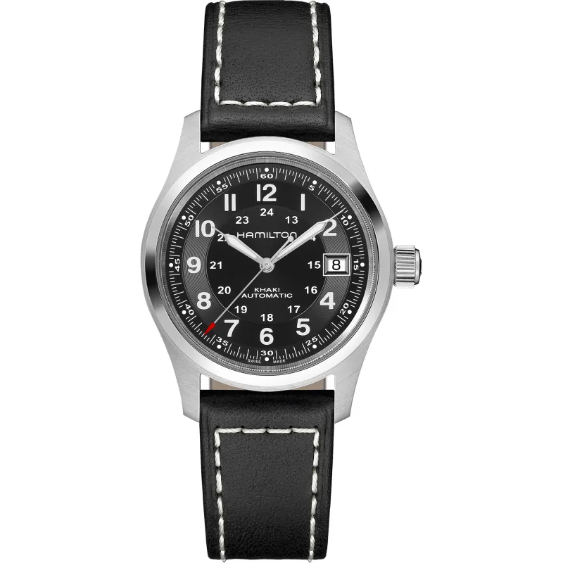 Orologio Khaki Field Auto H70455733 38mm nero Uomo Hamilton