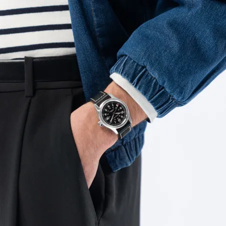 Orologio Khaki Field Auto H70455733 38mm nero Uomo Hamilton