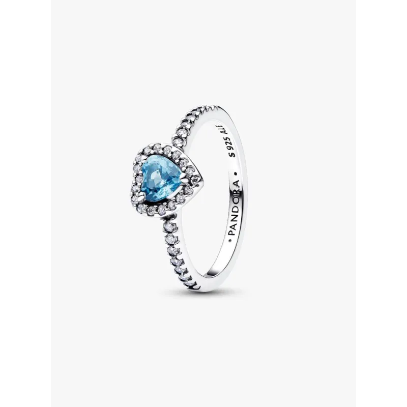 Anello Cuore in rilievo azzurro m.52 Donna Pandora